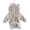 Hudson Baby Infant Girl Plush Animal Face Bathrobe, Pretty Elephant, 0-9 Months - 2 of 2