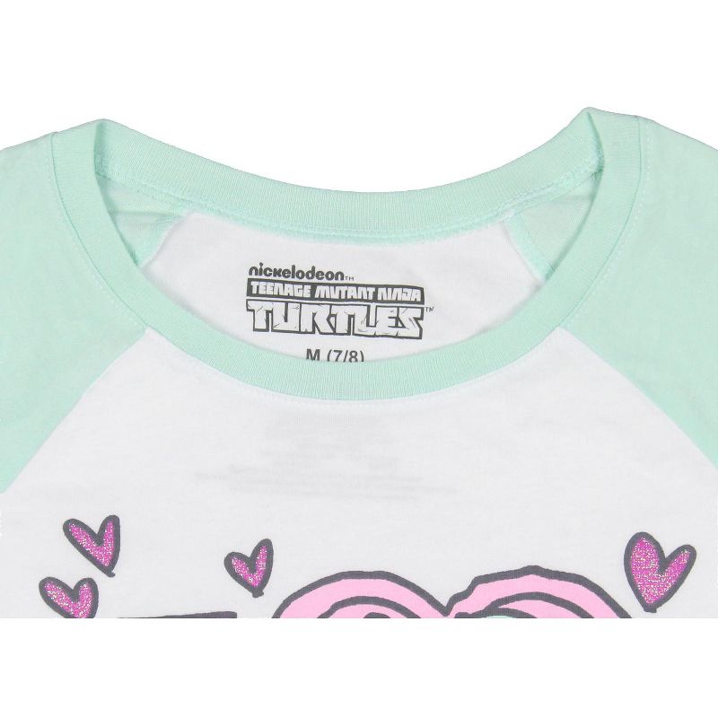 Teenage Mutant Ninja Turtles Girls' I Love TMNT Kids Raglan Tee Shirt, 5 of 6