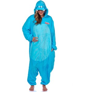 Hungry Hungry Hippos Kigurumi Costume Union Suit Fleece Mens' Pajama Outfit - 1 of 4