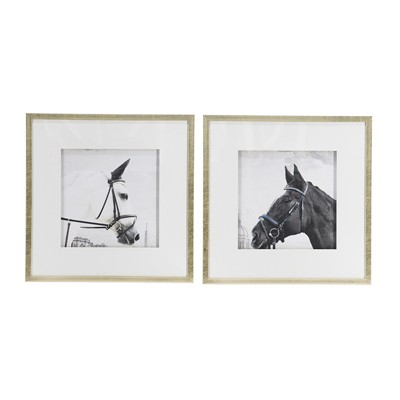 Fisfet Set of 2 Wall Art Horse Animal Printing, Wall Decor Accent, 22" x 22"