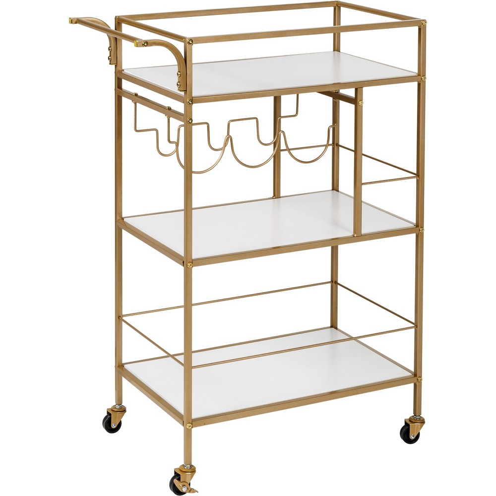 Photos - Other Furniture Honey-Can-Do 3 Tier Bar Cart Gold/White