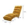 Gulches Linen Massage Chaise Lounge Ergonomic Tufted High Density Foam Side Storage Pocket Easy Assembly For Office Living Room Bedroom Yellow - 2 of 4