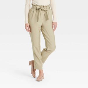 Women's Super-High Rise Tapered Ankle Pull-On Paperbag Pants - A New Day™ - 1 of 3