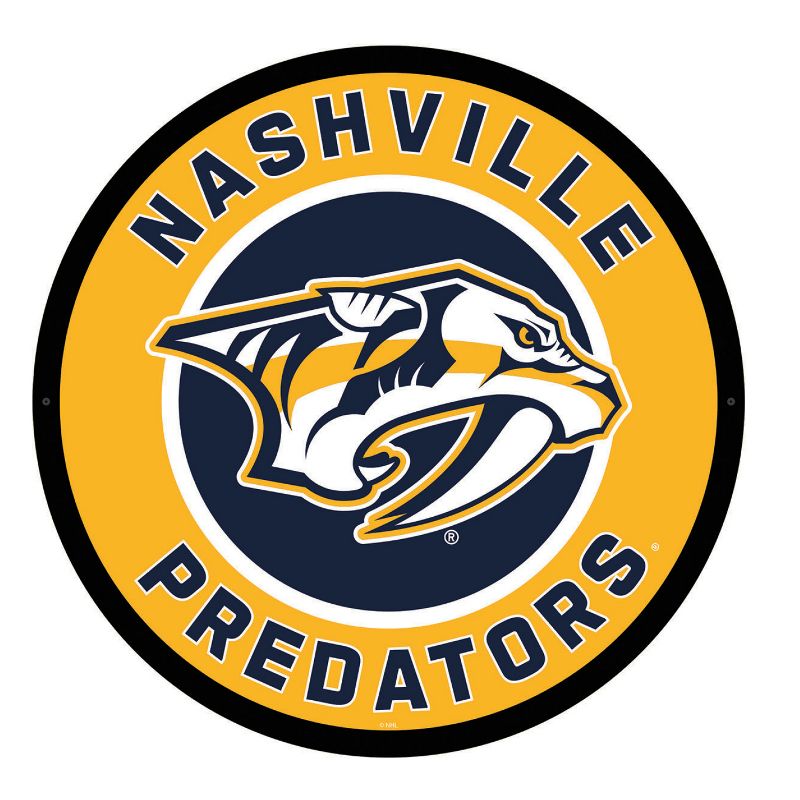 Evergreen Ultra-Thin Edgelight LED Wall Decor, Round, Nashville Predators- 23 x 23 Inches Made In USA, 1 of 7