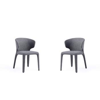 Set of 2 Conrad Modern Woven Tweed Dining Chairs - Manhattan Comfort