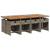 vidaXL Patio Dining Set, 8-Seater, Grey and Brown with Navy Cushions - 3 of 4