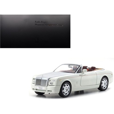 Rolls Royce Phantom Drophead Coupe English White with Silver Hood 1/18 Diecast Model Car by Kyosho