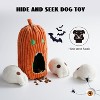 Nocciola 4 Packs Burroween Dog Toys for Halloween,Christmas gift,Spooky Pumpkin Burrow with 3 Squeaky Skulls,Hide and Seek Dog Toys - 2 of 4
