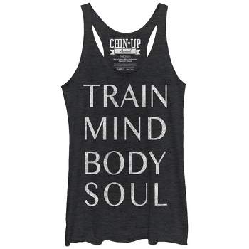 Women's CHIN UP Train Mind Body Soul Racerback Tank Top