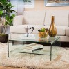 Atticus Tempered Glass Coffee Table: Christopher Knight Home, Square Shape, Shelf Storage - 2 of 4