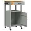 VidaXL Kitchen Trolley MONZA 18.9 in.x15.7 in.x35.4 in. Solid Wood Pine - 4 of 4