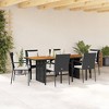 vidaXL Garden Dining Set Black Poly Rattan Large Removable Covers - 2 of 4