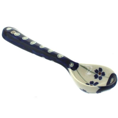 Blue Rose Polish Pottery Flowering Peacock Tablespoon