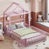 NicBex Twin/Full Size Kids Montessori Bed with Detachable House Shape Headboard,Floor Bed with Kids Dress Up Rack and Fence,Toddler bed for Bedroom - 2 of 4