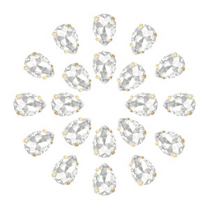 Unique Bargains Glass Craft Embellishments Flat Back Four Claws Teardrop Gems 20 Pcs - 1 of 4