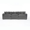 GDFStudio Morwen 109.45'' Modern Chenille Upholstered Oversized Deep Seat Modular Sectional Sofa with 3 Cushions - 3 of 4