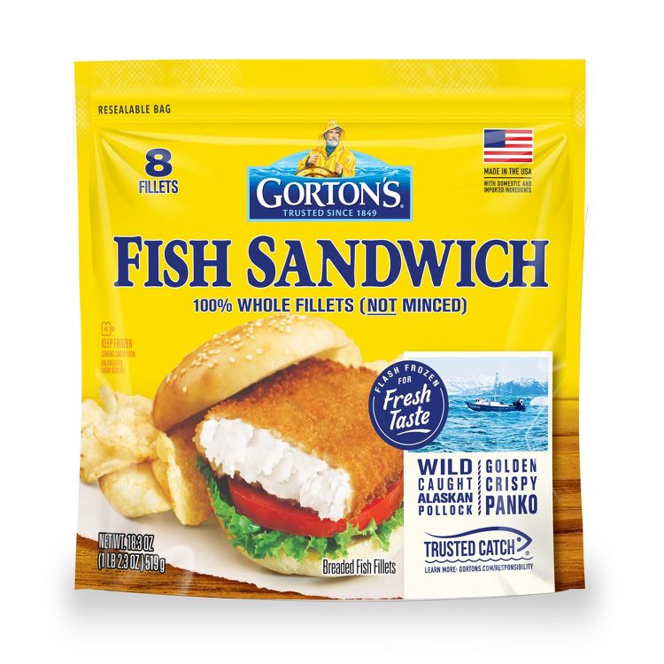 Gorton's Fish Sandwich Breaded Fillets - Frozen - 18.3oz, 1 of 7