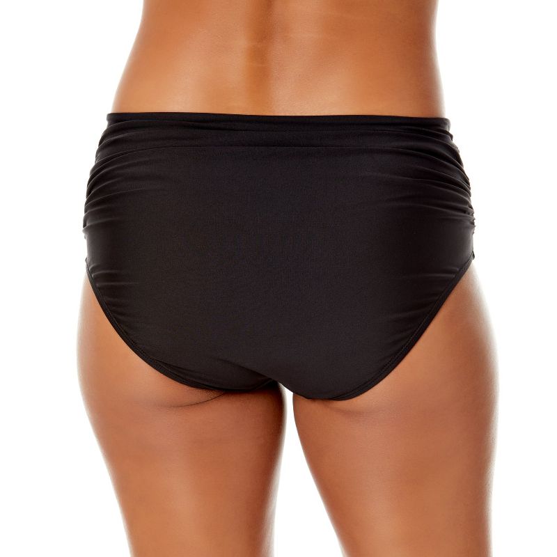 Anne Cole - Women's Side Shirred High Waist Bikini Bottom, 3 of 4