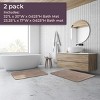 Hastings Home Memory Foam Bathroom Mats With Microfiber Top and Nonslip Absorbent Runner - Set of 2, Taupe - 4 of 4