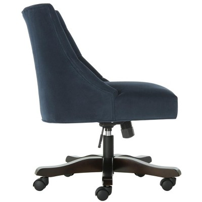 Transitional Soho Navy Velvet Tufted Adjustable Desk Chair