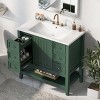 ChicFurnit Bathroom Storage Cabinets Bathroom Floor Storage Cabinet Functional Bathroom Cabinet with Drawer for Bathroom, Green, 36.02"*18.31"*33.6" - 2 of 4