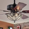 Warehouse Of Tiffany Gracewood Hollow Kadohata 52" Matte Black Ceiling Fan with Remote Control Kit - 2 of 2