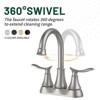 Cobbe 2-Handle 4-Inch Brushed Nickel Bathroom Faucet, Bathroom Vanity Sink Faucets with Pop-up Drain and Supply Hoses - 4 of 4