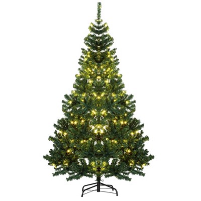 TopComfy Christmas Tree Stand 6ft Prelit Douglas Fir Artificial Christmas Tree with Realistic Branches, Green, 40.3"*40.3"*70.8"