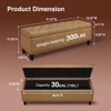 Storage Ottoman Bench, 51-Inch 30 Gallons Large Faux Leather Bench - 2 of 4