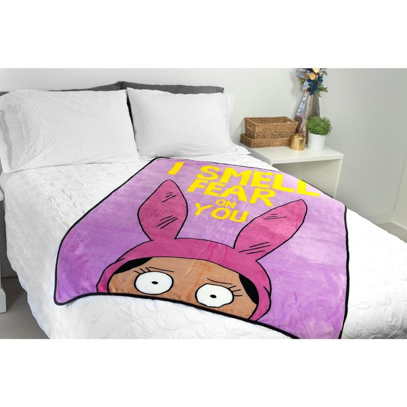 Surreal Entertainment Bob's Burgers Louise Throw Blanket | I Smell Fear On You | 64 x 44 Inches, 5 of 8