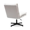 Okak Fabric Modern Accent Chair Swivel, Cross Legged Office Chair, Adjustable Armless Wide Home Lounge Chair for Bedroom, Living Room - 4 of 4