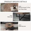 Zeus & Ruta 30 in. Farmhouse Wood Octagonal Vintage Patchwork Craft Metal Legs Coffee Table - Antique Brown - 4 of 4