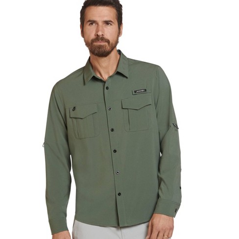 Jockey Men's Outdoors Long Sleeve Fishing Shirt XL Camo Green