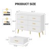 Jojoka Modern 6 Drawer Wooden Dresser with Gold Knobs Large Storage Chest for Bedroom Living Room and Entryway Organizer - 3 of 4