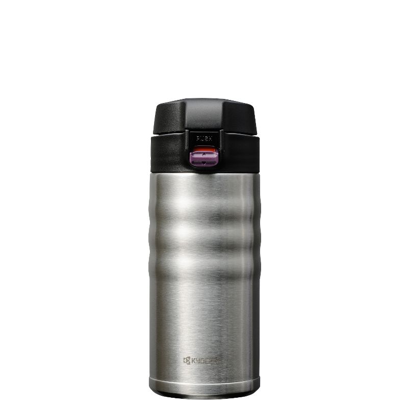 Kyocera Stainless Steel 12 Ounce Flip Top Ceramic Insulated Travel Mug, 1 of 2