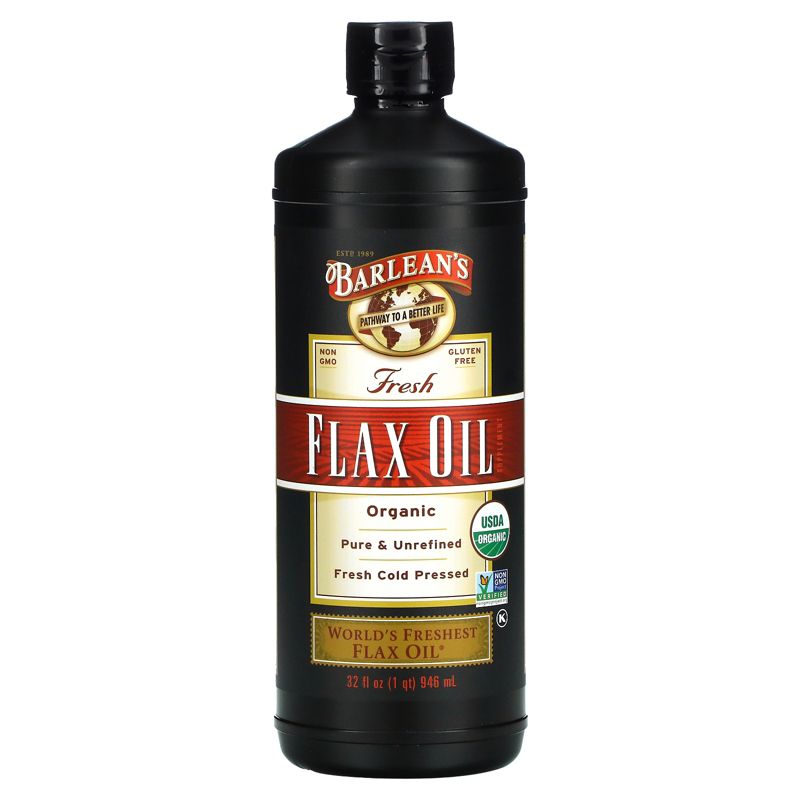 Barlean's Organic, Fresh Flax Oil, 32 fl oz (946 ml), 1 of 4