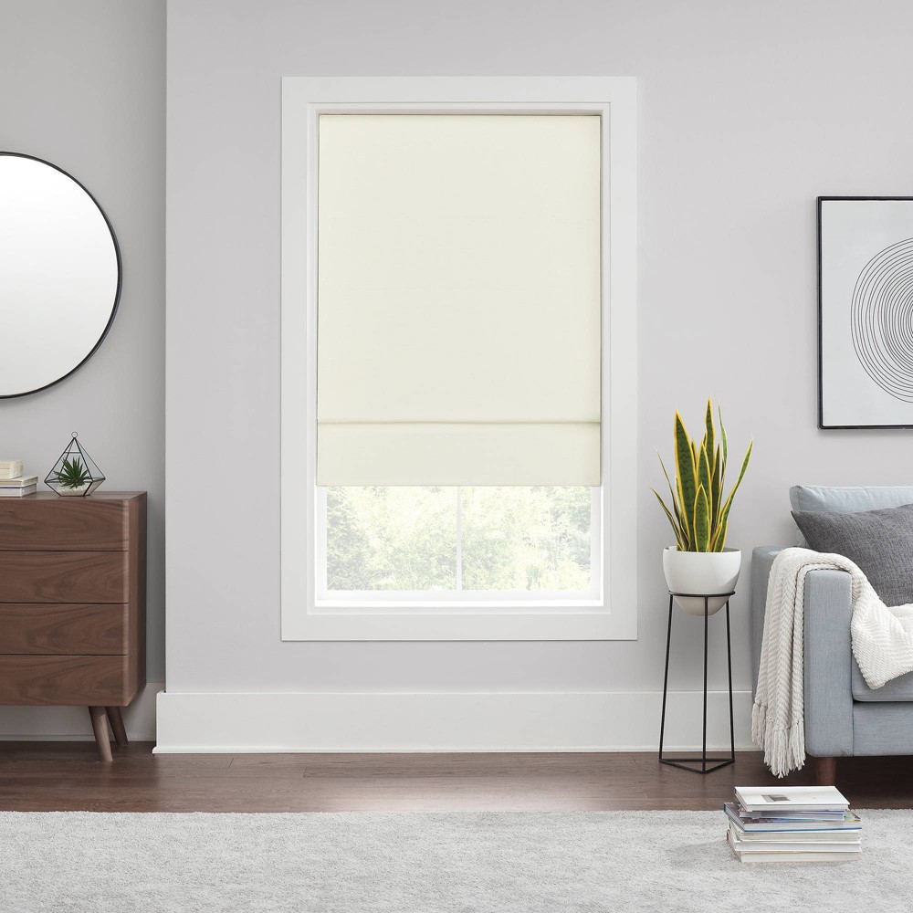 Photos - Blinds Eclipse 64"x35" Kylie 100 Total Blackout Cordless Roman Blind and Shade Ivory - Ec 