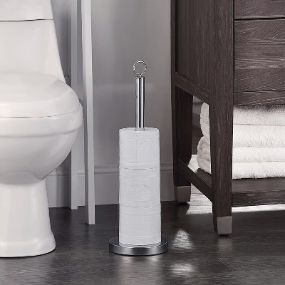 Elite Heavy Weighted Chrome Spare Toilet Paper Roll Holder Stand