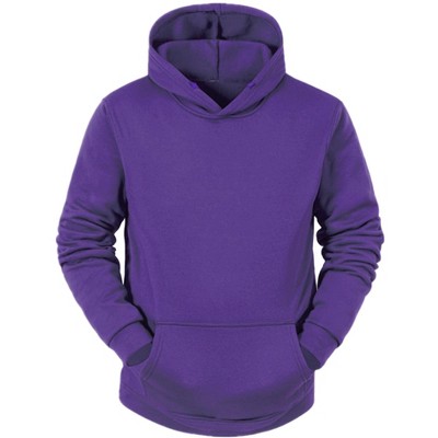 Lars Amadeus Men's Plush Lined Pullover Solid Long Sleeves Hooded ...