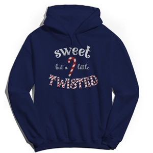 Rerun Island Men's Christmas Sweet But Long Sleeve Graphic Cotton Hoodie - 1 of 1