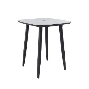 UNISOAR Modern  Rounded Square Outdoor Bar Table & chairs - 1 of 4