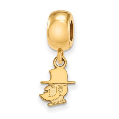 Black Bow Jewelry 14k Yellow Gold Plated Sterling Silver Appalachian State Mountaineers NCAA Bead Charm