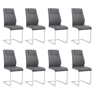 Lyngins Dining Room Side Chairs Set of 4/6/8,Modern Dining Chairs with Faux Leather Padded Seat and Metal Legs for Kitchen,Living Room,Office - 1 of 4