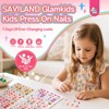Saviland Kids GlamKids 7-Pack Press-On Nails - 168PCS Pre-Glued Neon Sparkle Animal/Fruit Designs for Girls 8-12 Years with Tabs. - 2 of 4