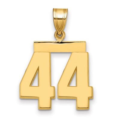 Black Bow Jewelry 14k Yellow Gold, Athletic Collection Medium Polished Number 44 Pendant