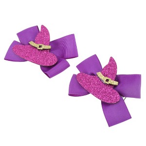 Unique Bargains Women's Halloween Double Bow Duckbill Clip 1 Pair - 1 of 4