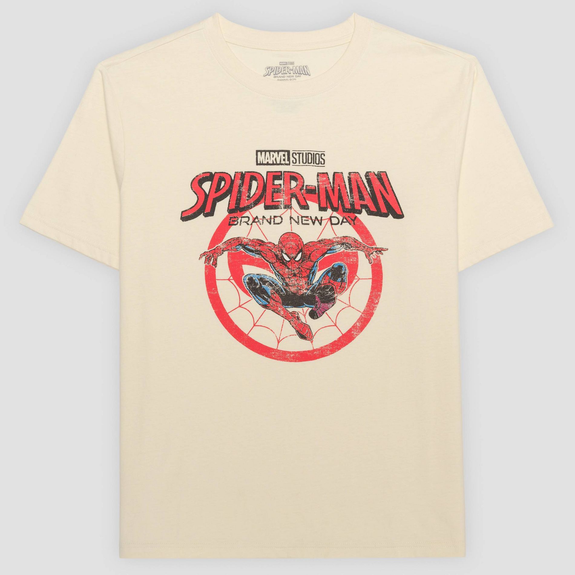Men's Spiderman 'Brand New Day' Graphic T-shirt - Cream