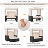 2-Piece Outdoor Rattan Daybed, Outdoor Bed with 5 Positions, Outdoor Loveseat Patio Sofa with Bench Lounge Roof Set and Cushions - 2 of 4