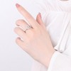 Radiant S925 Silver Rings - One Carat Simulated Diamond Engagement Ring for Women, Paired with a Lovely Heart-shaped Ring, Adjustable Size - 3 of 4