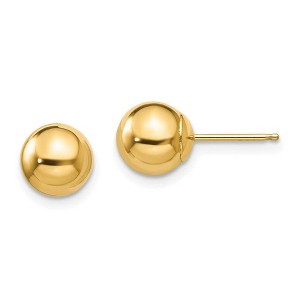 Black Bow Jewelry 7mm Polished Ball Friction Back Stud Earrings in 14k Yellow Gold - 1 of 4